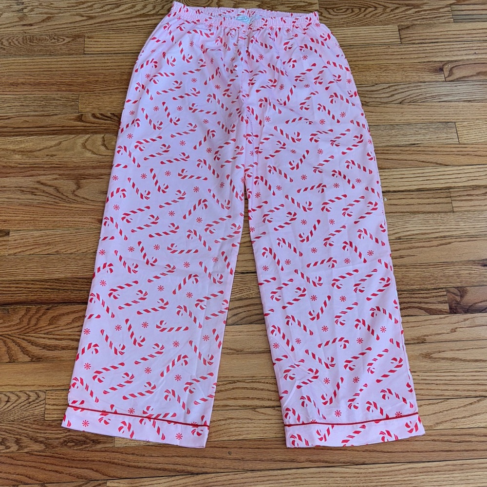 Mud Pie Pink and Red Candy Cane Pajama Pants